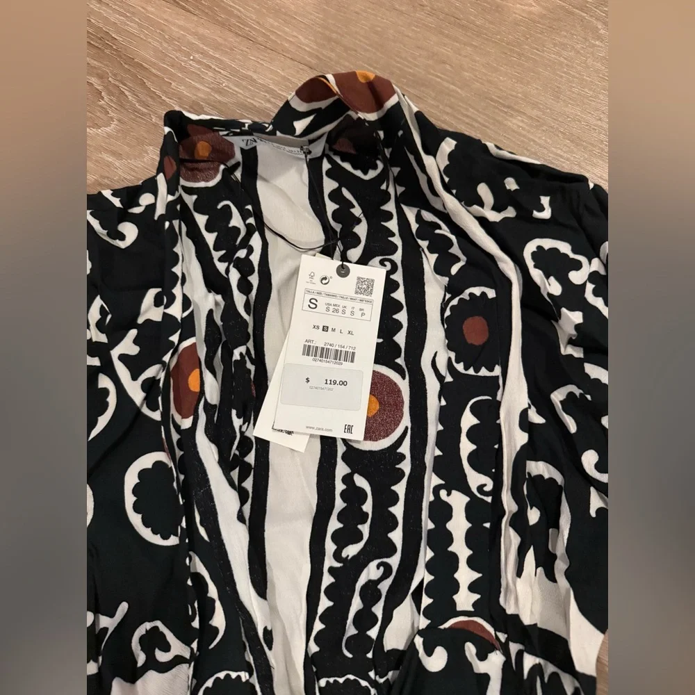 Zara Printed Wrap Dress SMALL NWT - Picture 7 of 7